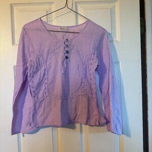 Women's lilac cotton blouse, size small